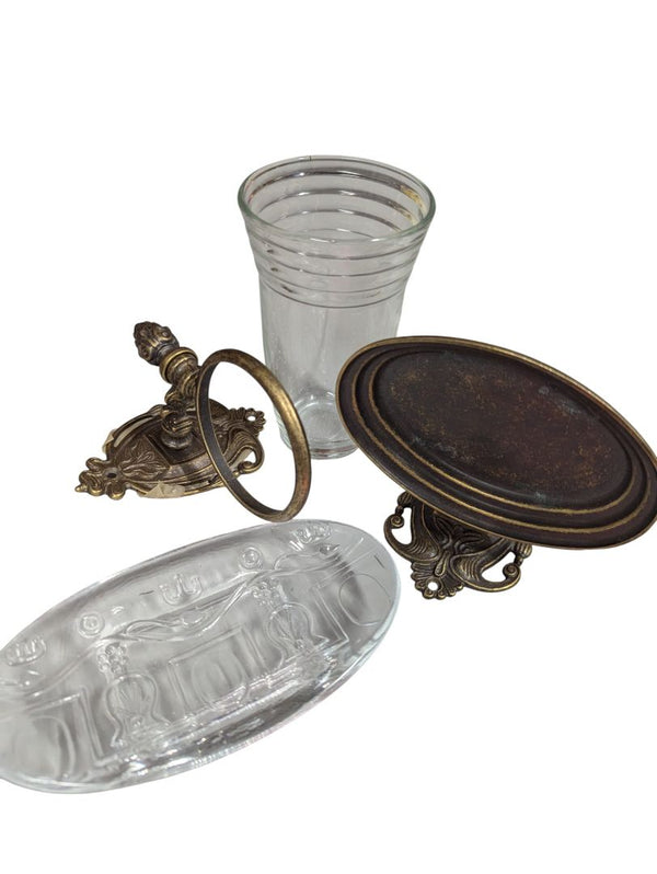 Vintage Vanity & Glassware Mixed Lot – 4 Pieces