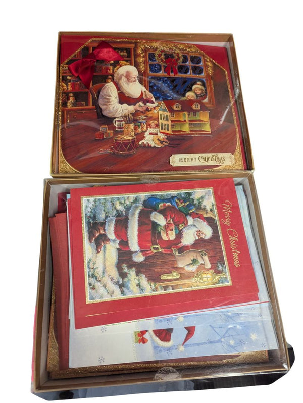 Boxed Lot of Vintage & Modern Christmas Cards