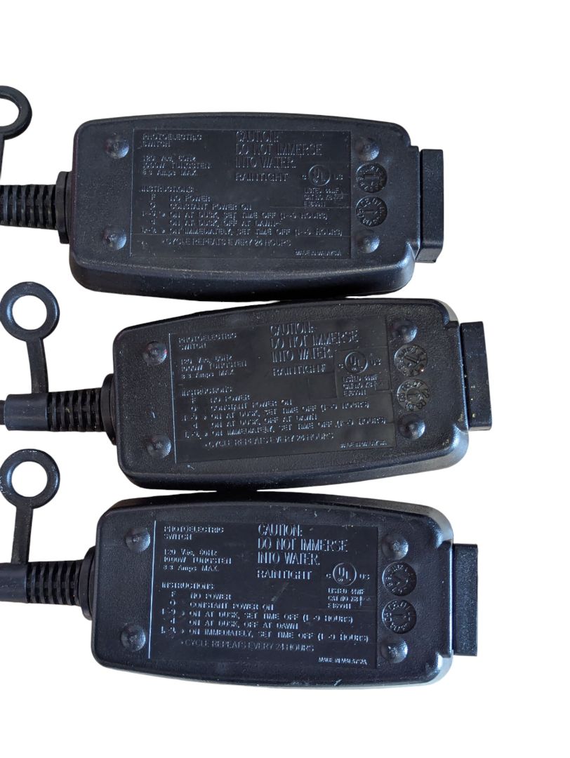 Lot of 3 Outdoor Plug-in Timers – Heavy Duty, Weather-Resistant