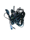 Lot of 5 Extension Cords – Mixed Green & Black, Various Lengths