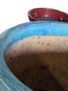 Large Glazed Ceramic Planter – Blue Drip Glaze