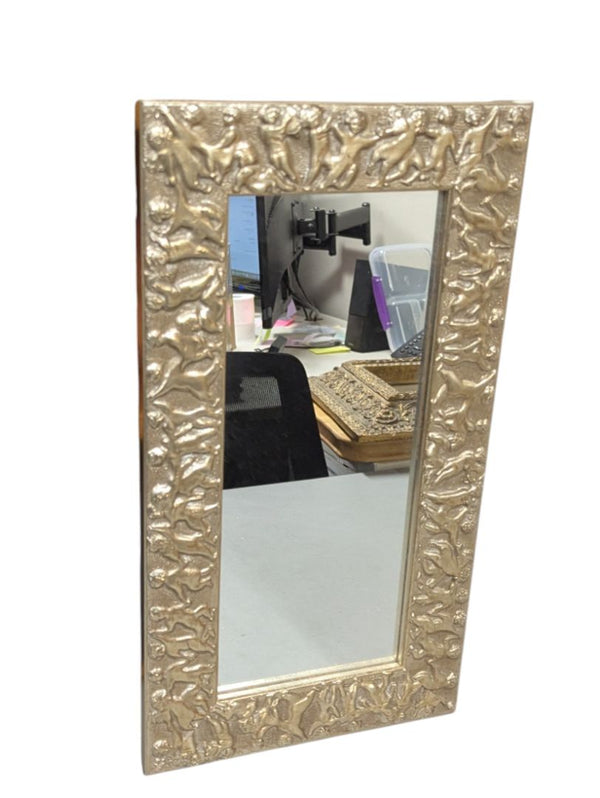 Decorative Wall Mirror with Gilt Cherub Frame