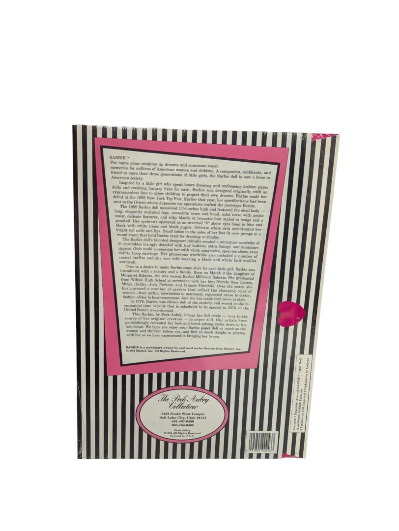 1994 Barbie by Peck Aubry “The 1959 (Number One)” Paper Doll – The Peck Aubry Collection
