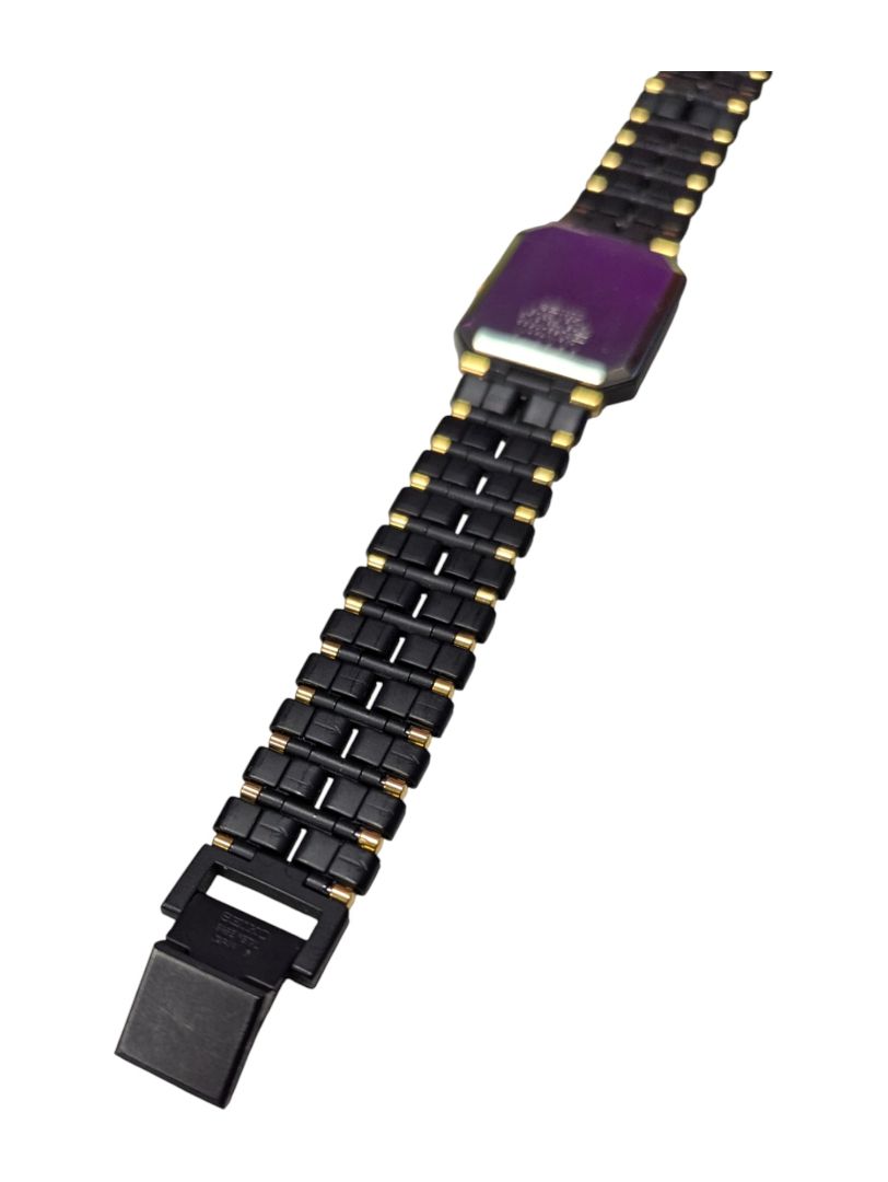 Seiko Quartz Dress Watch – Black & Gold Two-Tone