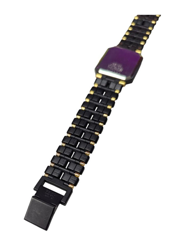 Seiko Quartz Dress Watch – Black & Gold Two-Tone