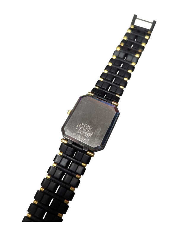 Seiko Quartz Dress Watch – Black & Gold Two-Tone