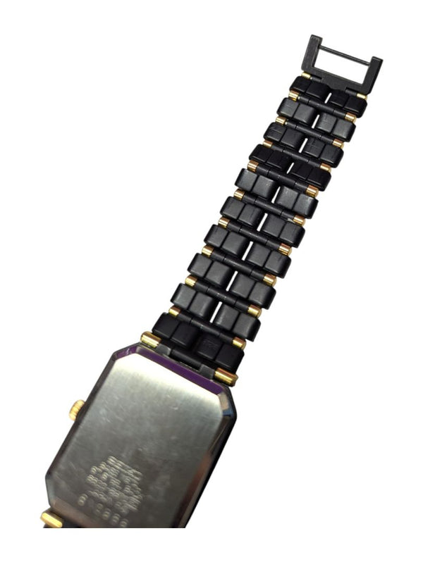 Seiko Quartz Dress Watch – Black & Gold Two-Tone
