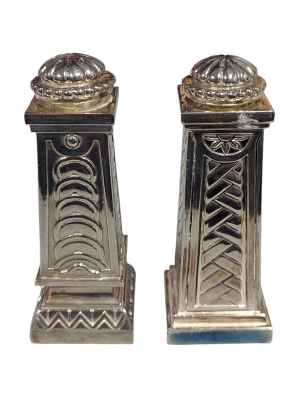 Vintage Silver-Plated Column Salt & Pepper Shakers – E.P. Zinc