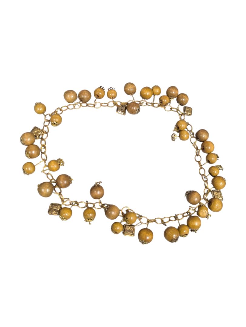 Lot of 5 Costume Bracelets – Beaded, Wood & Artistic Glass