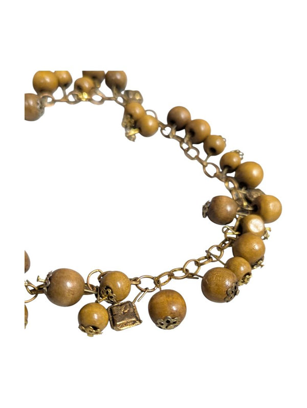 Lot of 5 Costume Bracelets – Beaded, Wood & Artistic Glass