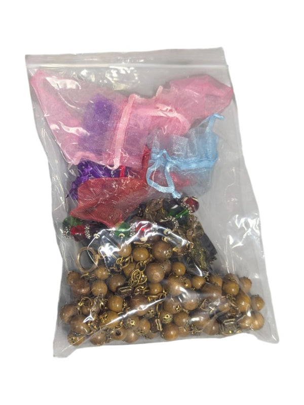 Lot of 5 Costume Bracelets – Beaded, Wood & Artistic Glass