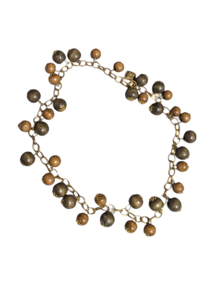 Lot of 5 Costume Bracelets – Mixed Wood, Glass & Charm Styles