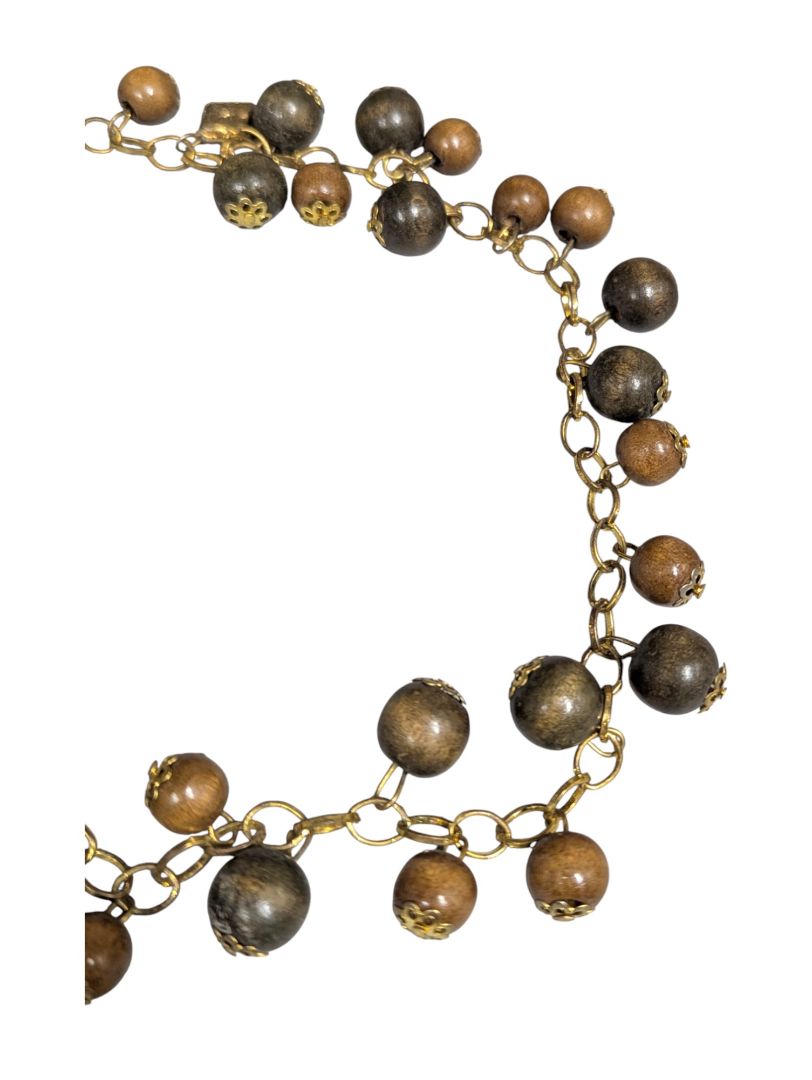 Lot of 5 Costume Bracelets – Mixed Wood, Glass & Charm Styles