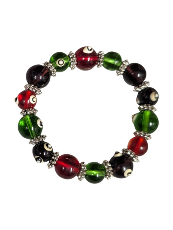 Lot of 5 Costume Bracelets – Mixed Wood, Glass & Charm Styles