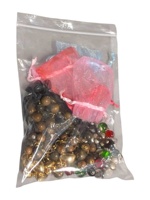 Lot of 5 Costume Bracelets – Mixed Wood, Glass & Charm Styles