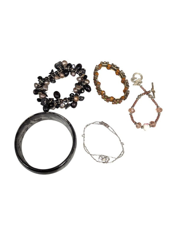 Lot of 5 Costume Bracelets – Mixed Beads & Bangles