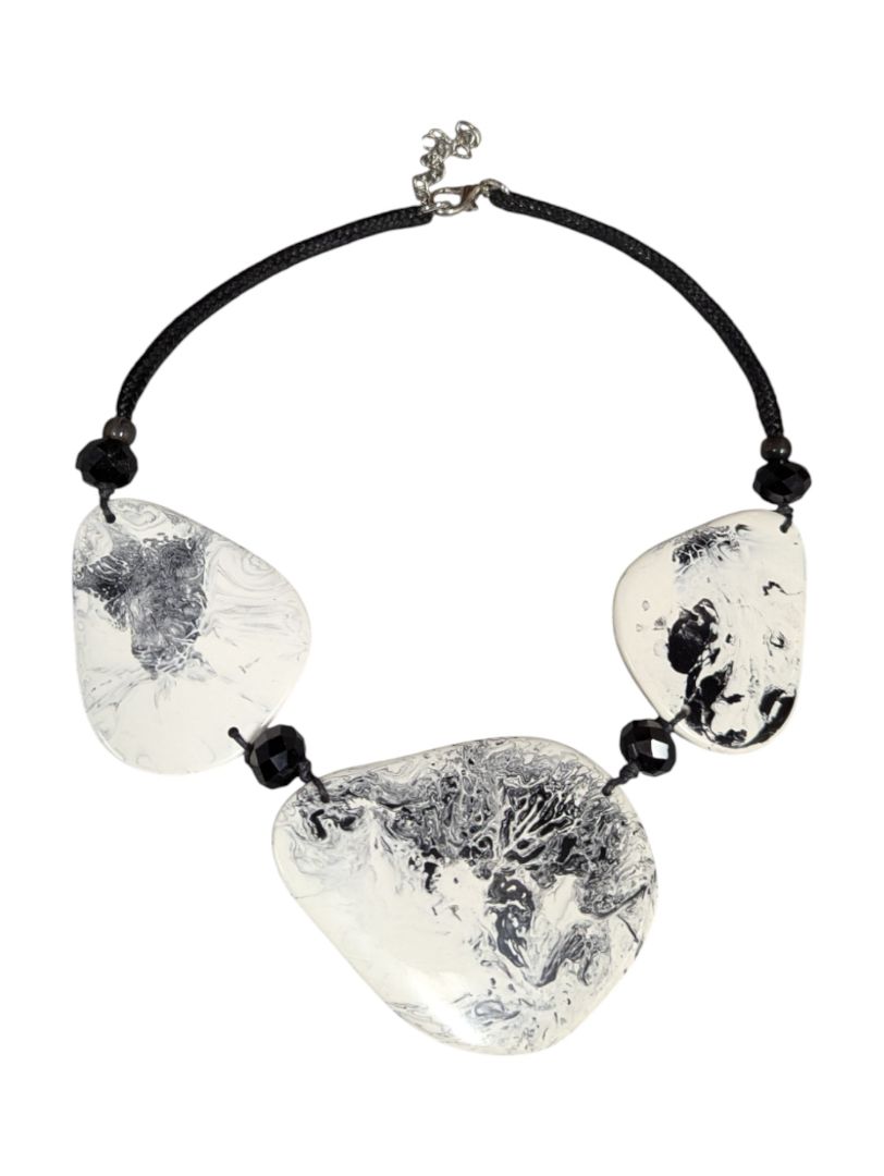 Lot of 5 Statement Necklaces – Abstract, Resin & Inlay Designs