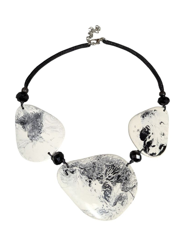 Lot of 5 Statement Necklaces – Abstract, Resin & Inlay Designs