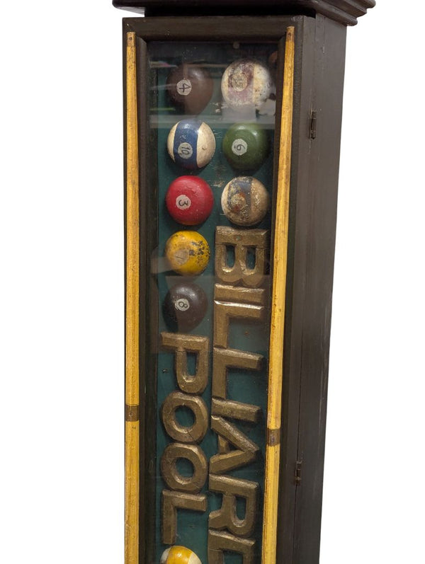 Vintage freestanding billiards advertising display