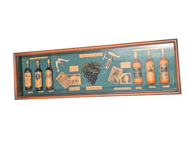 Framed “Wines of the World” Shadow Box Décor