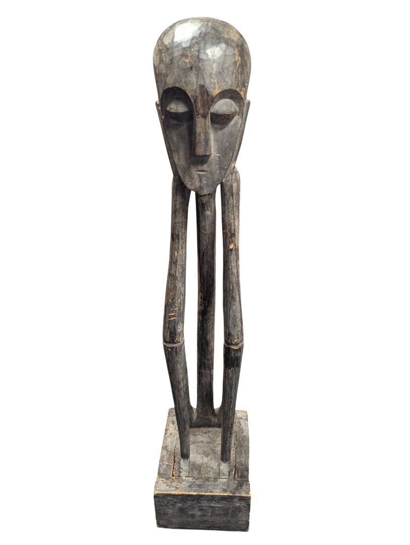 Large Hand-Carved African Tribal Wooden Sculpture