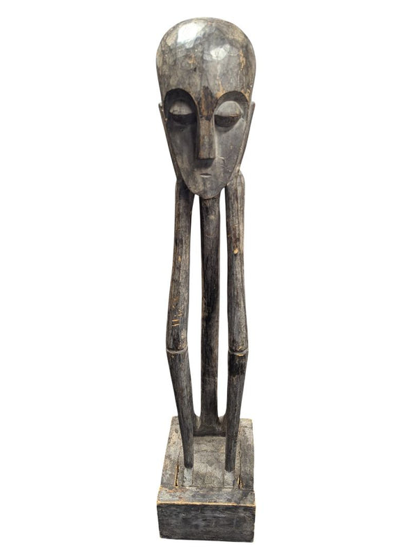 Large Hand-Carved African Tribal Wooden Sculpture