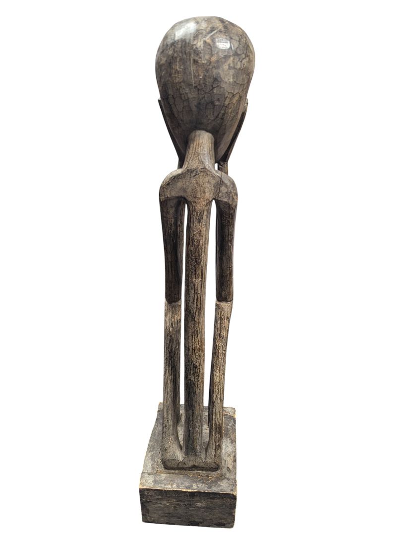 Large Hand-Carved African Tribal Wooden Sculpture