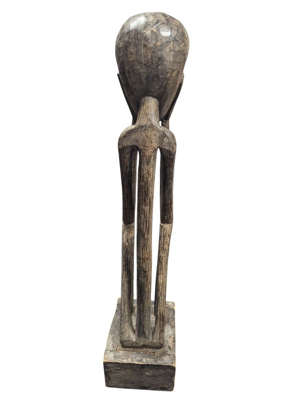 Large Hand-Carved African Tribal Wooden Sculpture
