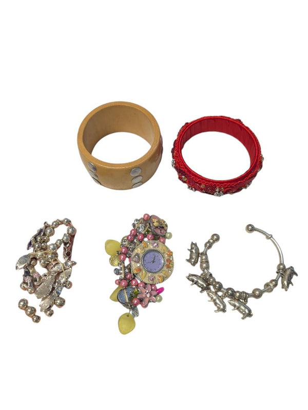 Lot of 5 Fashion Bracelets & Watch