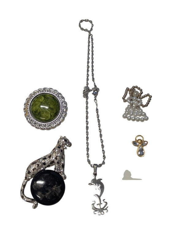 Lot of 5 Brooches & Pendant Necklaces