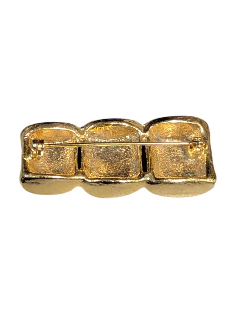 Lot of 5 Vintage Costume Brooches – Enamel, Rhinestone & Gold-Tone Mix