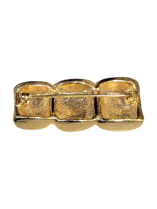 Lot of 5 Vintage Costume Brooches – Enamel, Rhinestone & Gold-Tone Mix