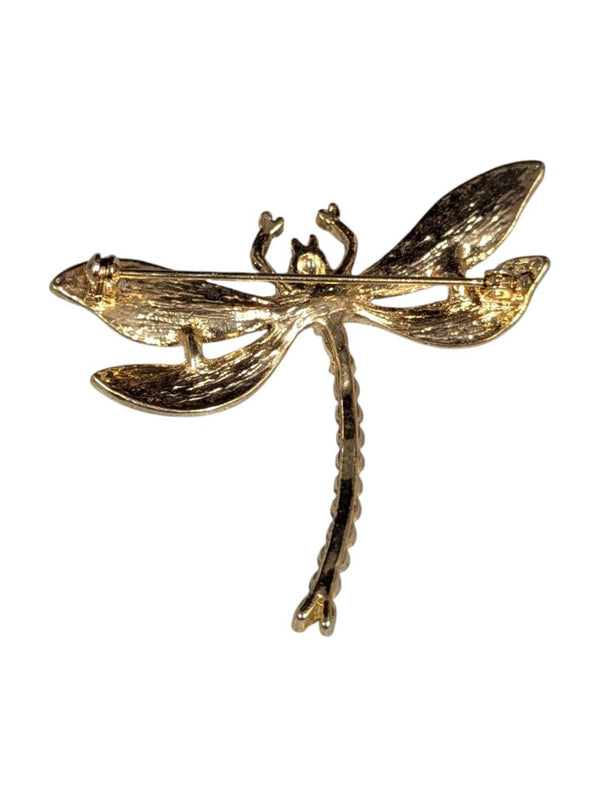 Lot of 5 Vintage Costume Brooches – Enamel, Rhinestone & Gold-Tone Mix