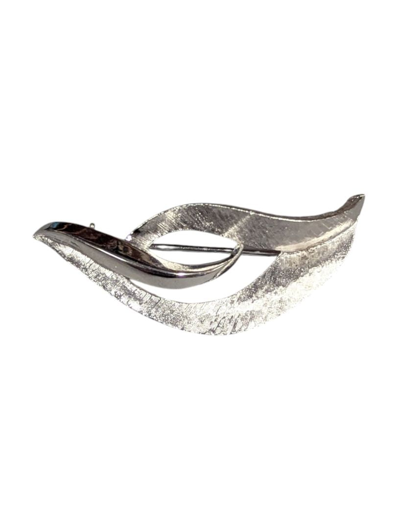 Lot of 5 Vintage Costume Brooches – Mixed Metal, Rhinestone & Carved Floral Designs