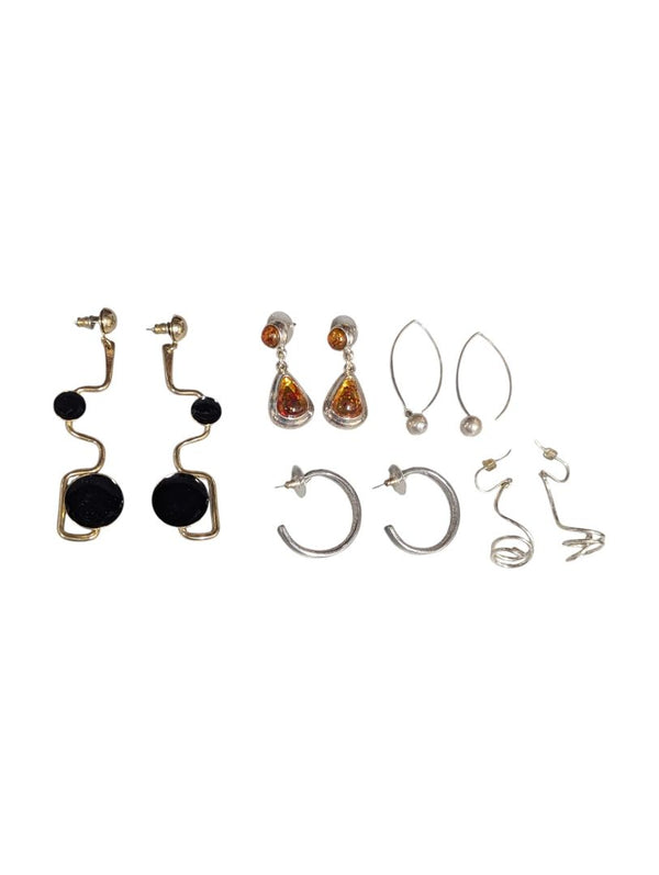 Lot of 5 Pairs Modern Costume Earrings
