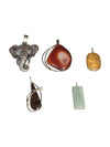 Lot of 5 Gemstone & Costume Pendants