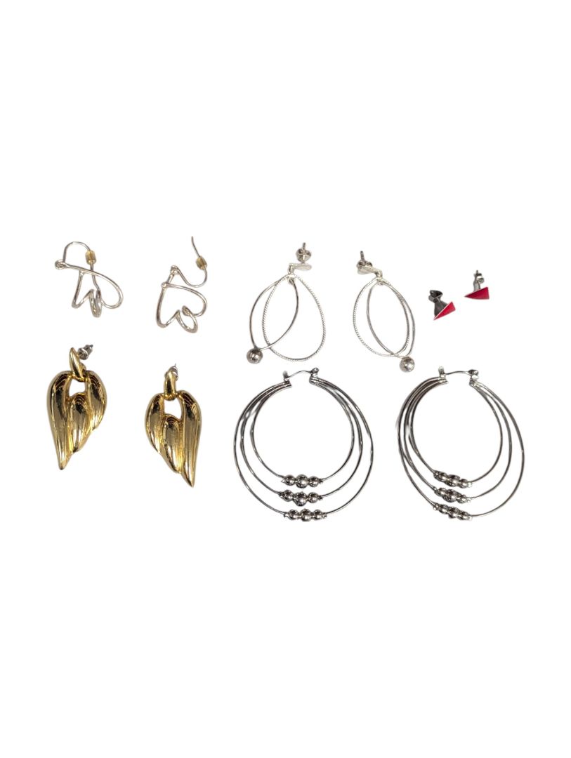 Lot of 5 Modern Mixed Metal Earrings