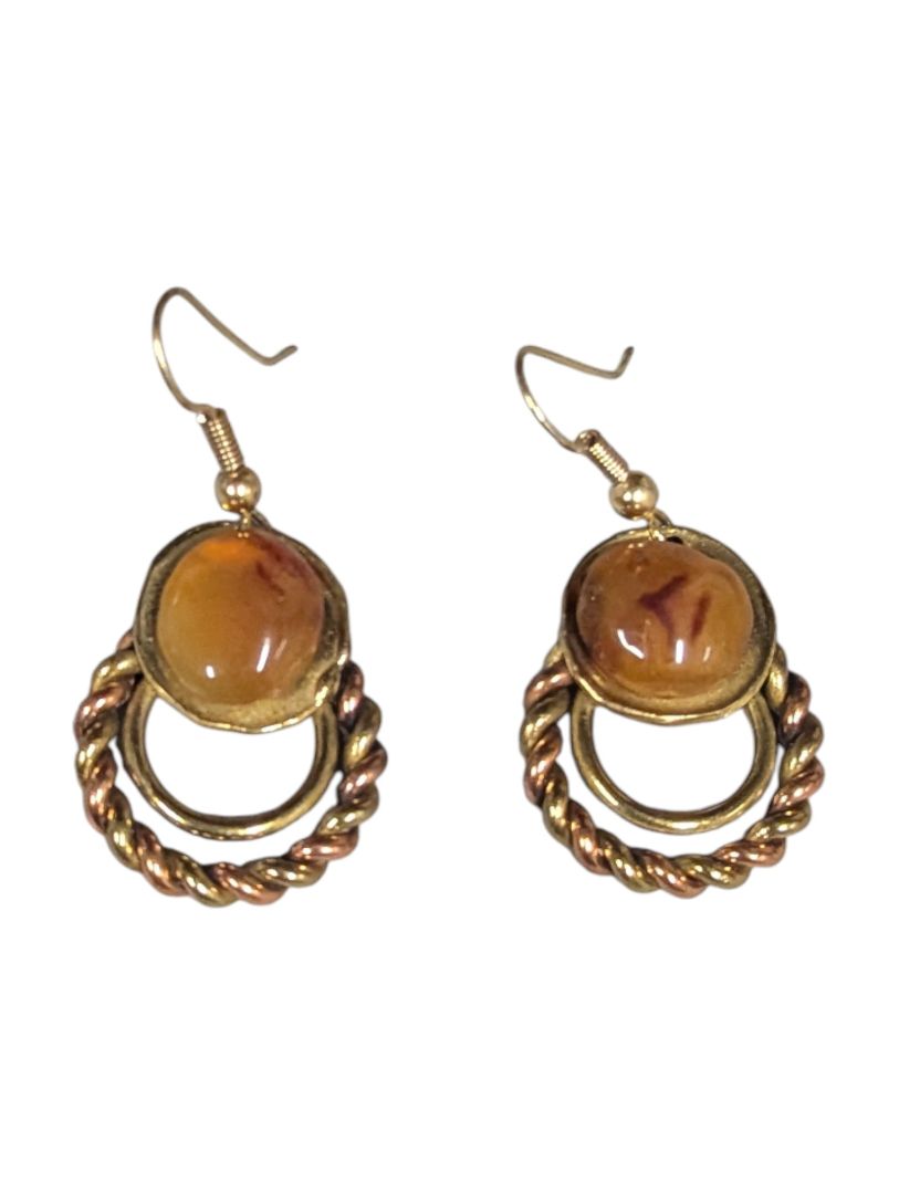 Lot of 5 Mixed Metal and Stone Earrings