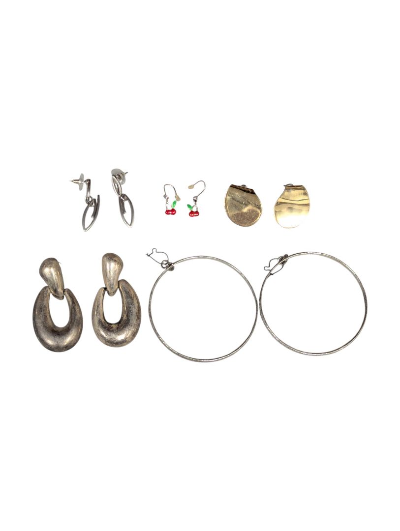 Lot of 5 Pairs of Mixed Metal & Enamel Earrings