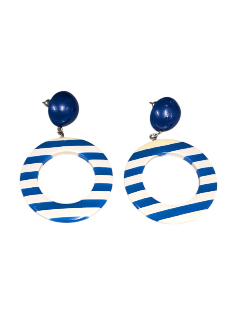 Lot of 5 Pairs of Vintage & Modern Statement Earrings – Resin, Metal & Enamel Mix