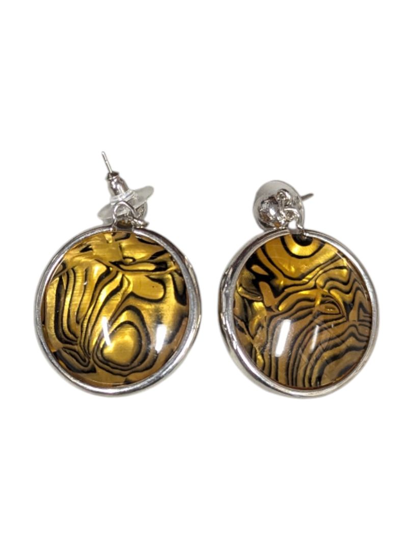 Lot of 5 Pairs of Vintage & Modern Statement Earrings – Resin, Metal & Enamel Mix