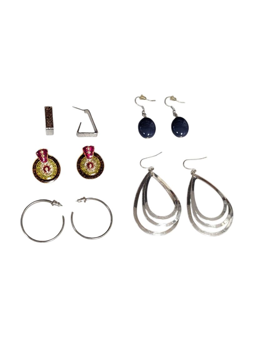 Lot of 5 Pairs of Mixed Earrings – Boho, Modern & Geometric Styles