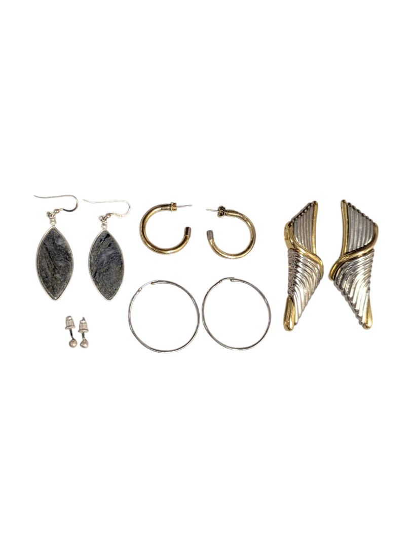 Lot of 5 Pairs of Mixed Earrings – Modern, Classic & Statement Designs