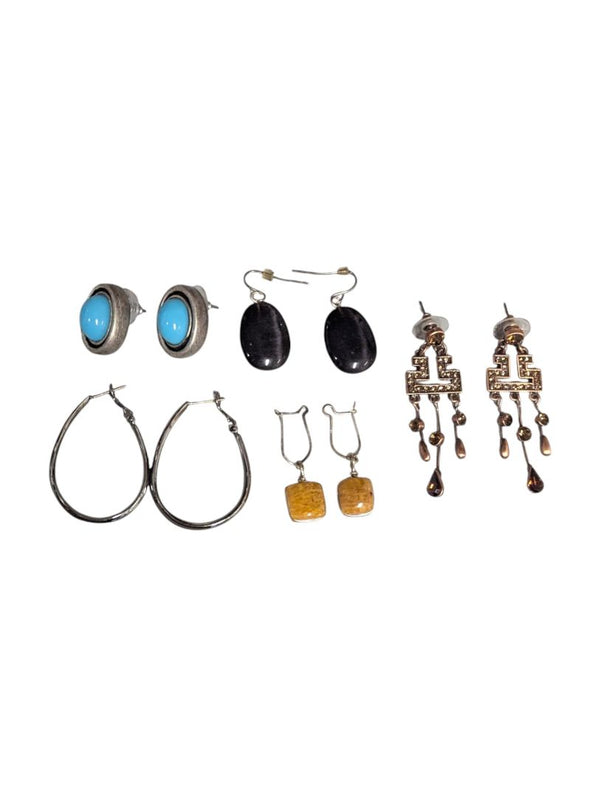 Lot of 5 Pairs of Mixed Earrings – Boho, Vintage & Classic Styles