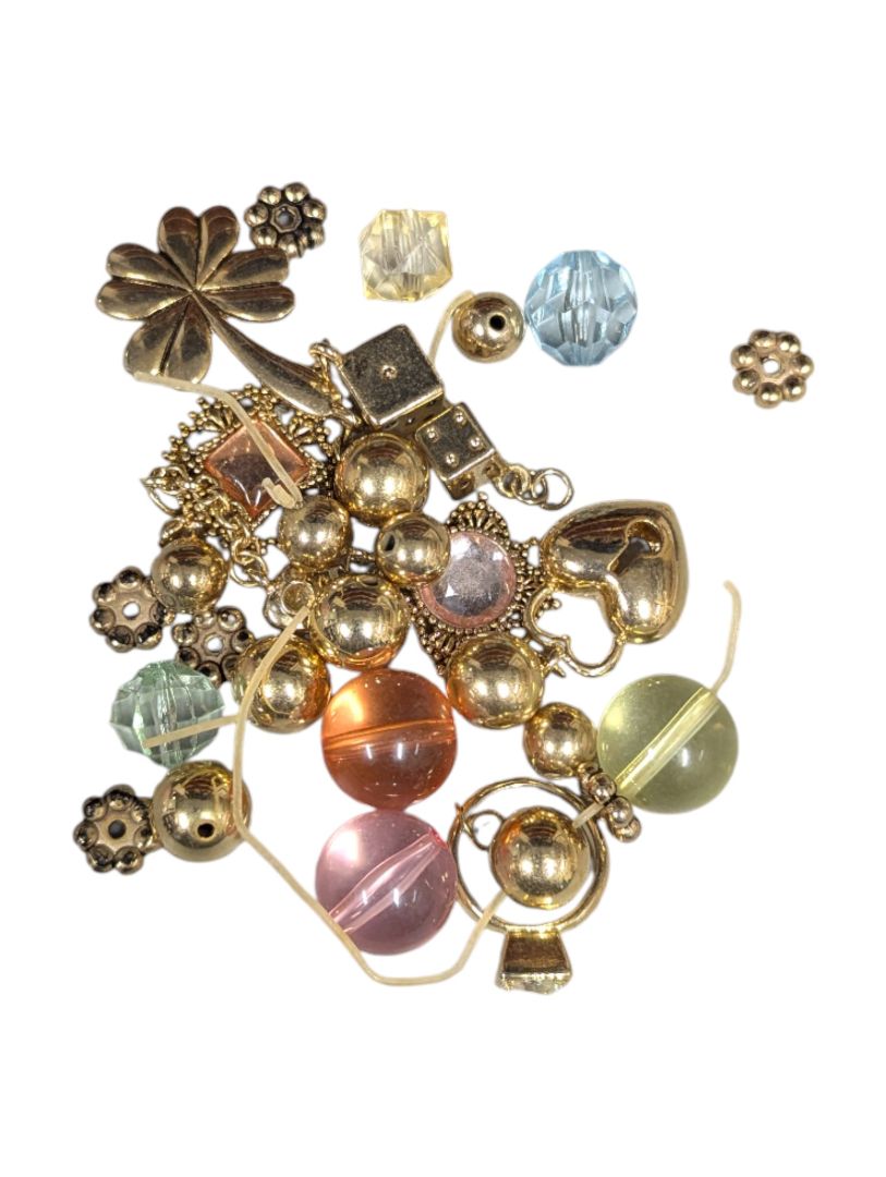 Lot of 5 Mixed Jewelry Items – Pendants, Bangle, Ring & Bead Bag