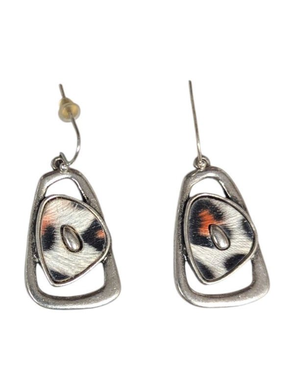 Lot of 5 Pairs of Mixed Earrings – Silver-Tone, Geometric & Boho Styles