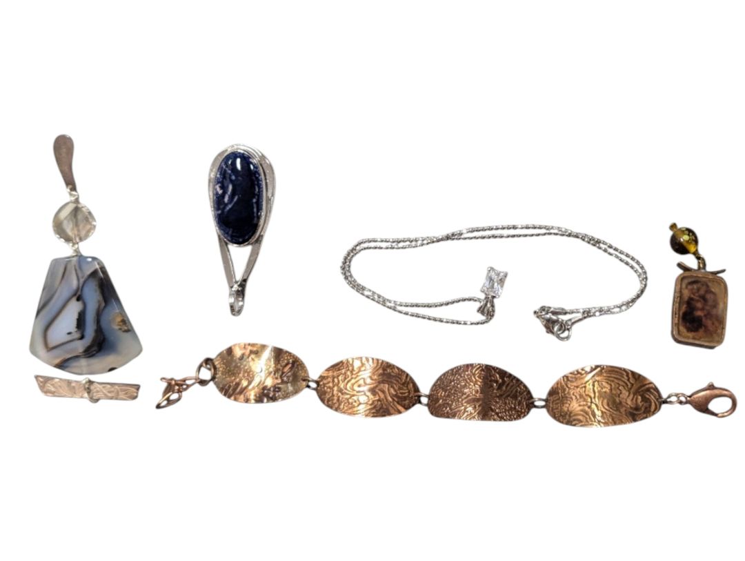 Lot of 6 Mixed Jewelry Pieces – Artisan Pendants, Bracelet & Necklace