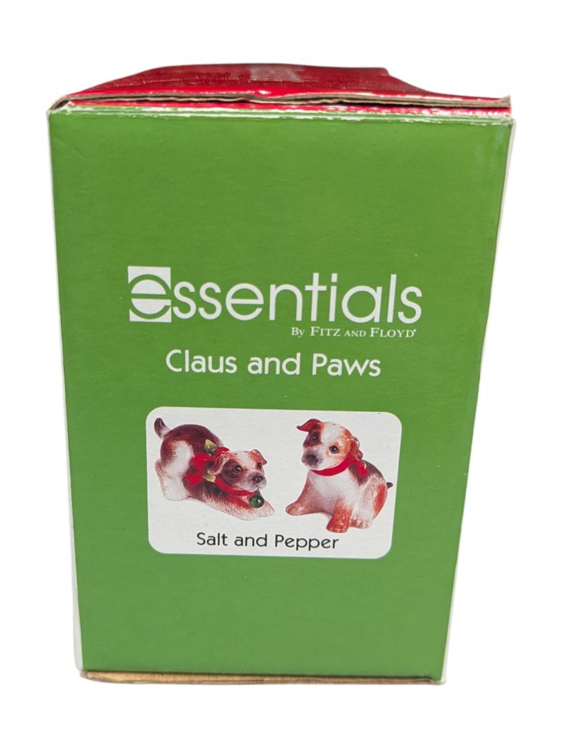 Pair of Ceramic Christmas Puppies Figurines