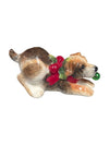 Pair of Ceramic Christmas Puppies Figurines