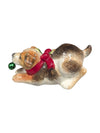 Pair of Ceramic Christmas Puppies Figurines